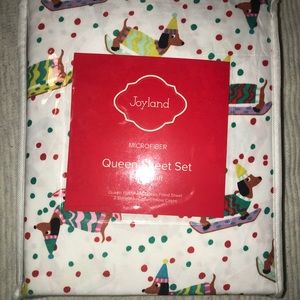 Dachshund Christmas Queen Size Sheet Set